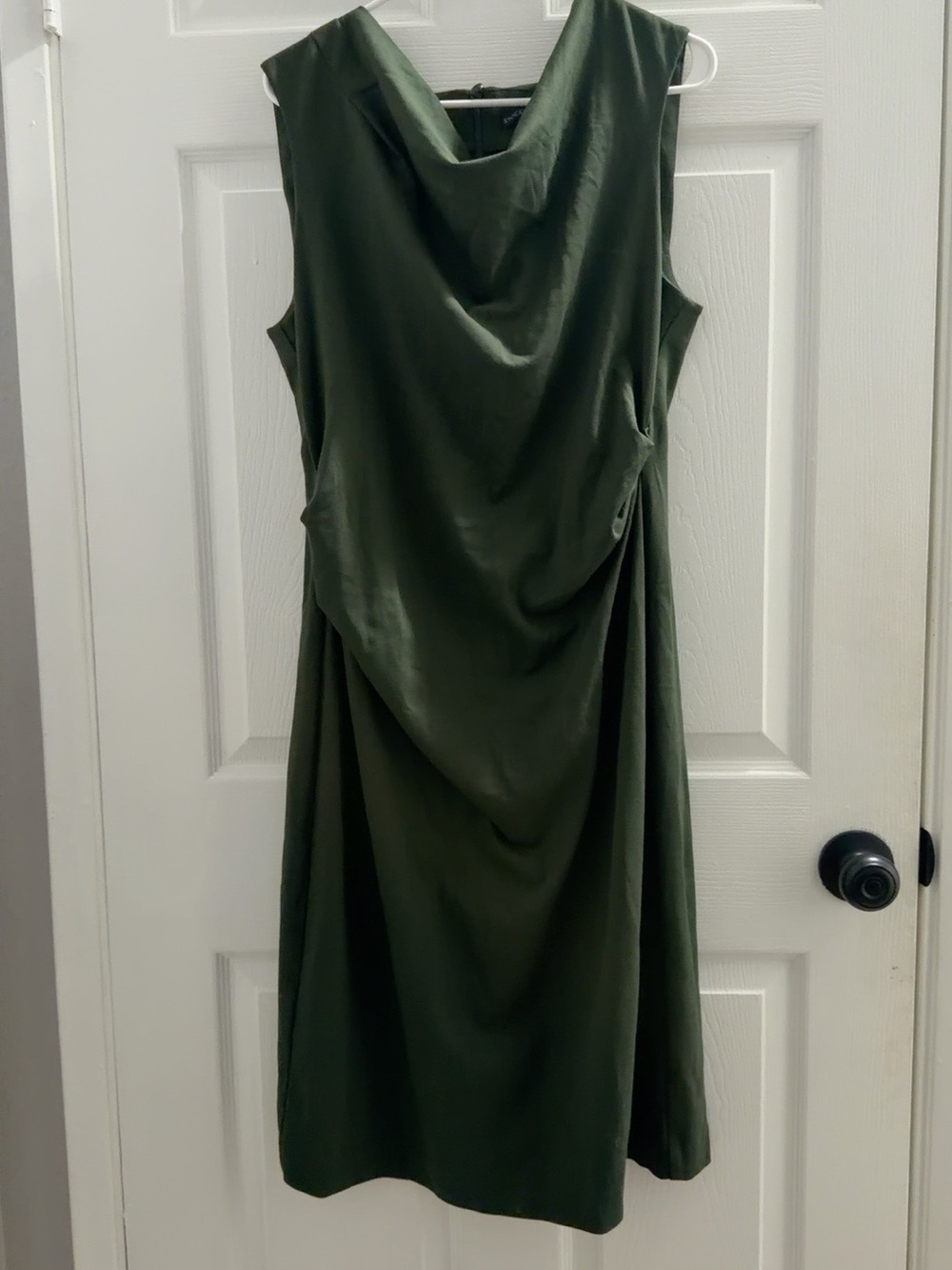 Sleeveless Olive Green Draped Dress
